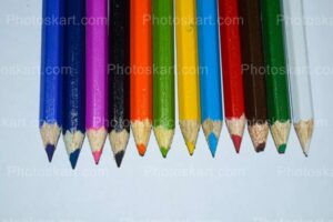 set of 12 colors pencil stock image