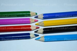 set of 8 colors pencils stock image