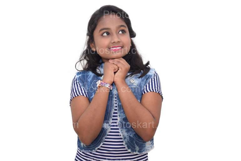 An Indian Pretty Girl Pose With Hands On Cheek Stock Images