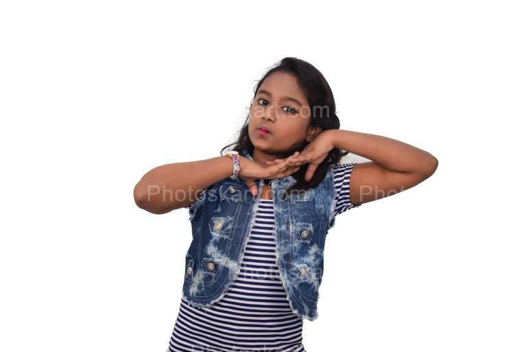 An Indian Girl Resting Her Chin On Hands Stock Photography