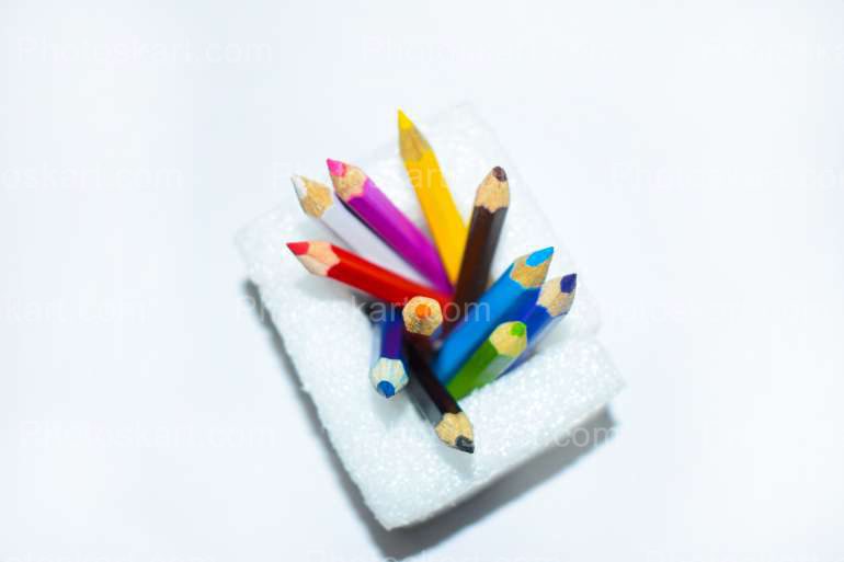 Best Quality Colored Pencils In Container Royalty Free Stock Image