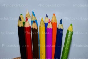 bunch of color pencils stock image