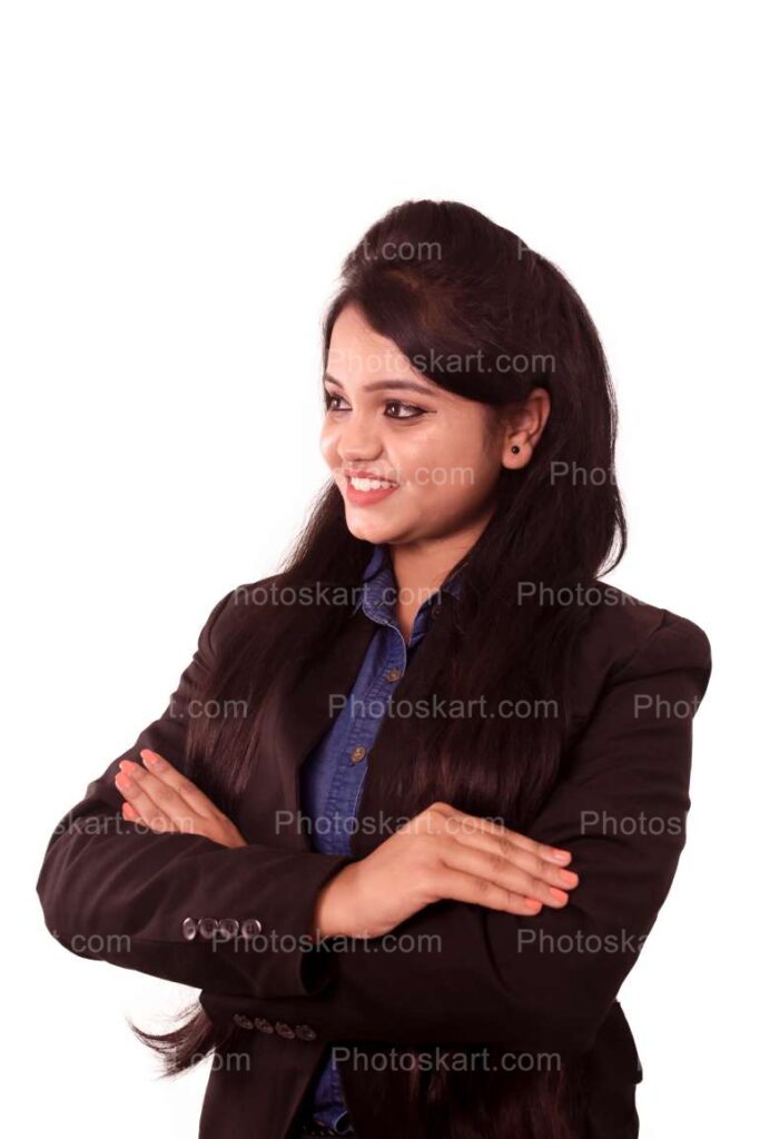 Confident Young Indian Corporate Women Crossed Folded Hands Images