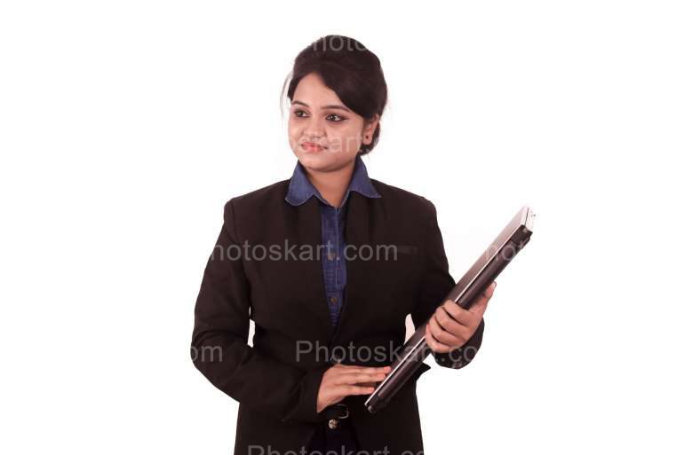 Indian Corporate Women Holding A File Stock Photo