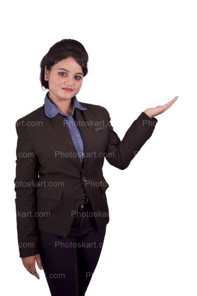 Indian Corporate Women Posing And One Hand Up