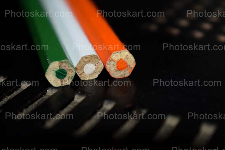 Indian Flag Represented By Best Quality Color Pencils