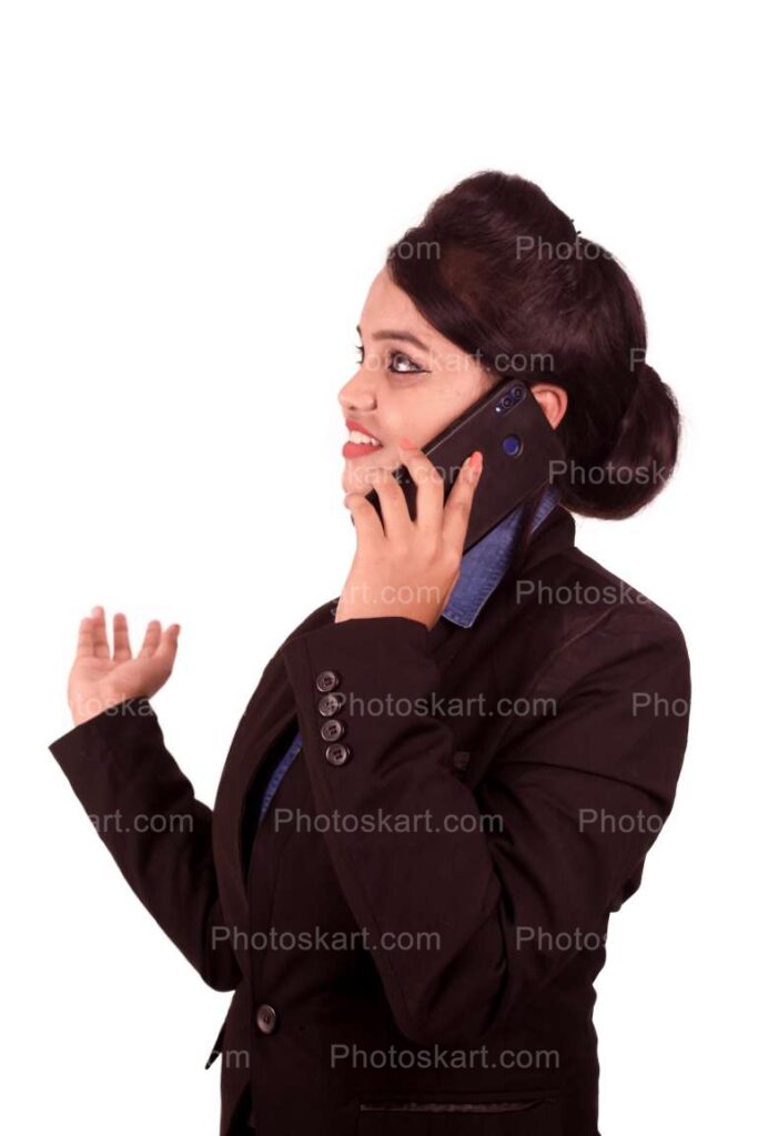 Indian Women Talking On Cell Phone Side View Images