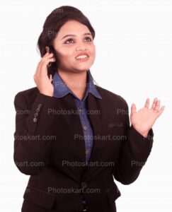 smiling young indian corporate girl talking on phone images stock photos