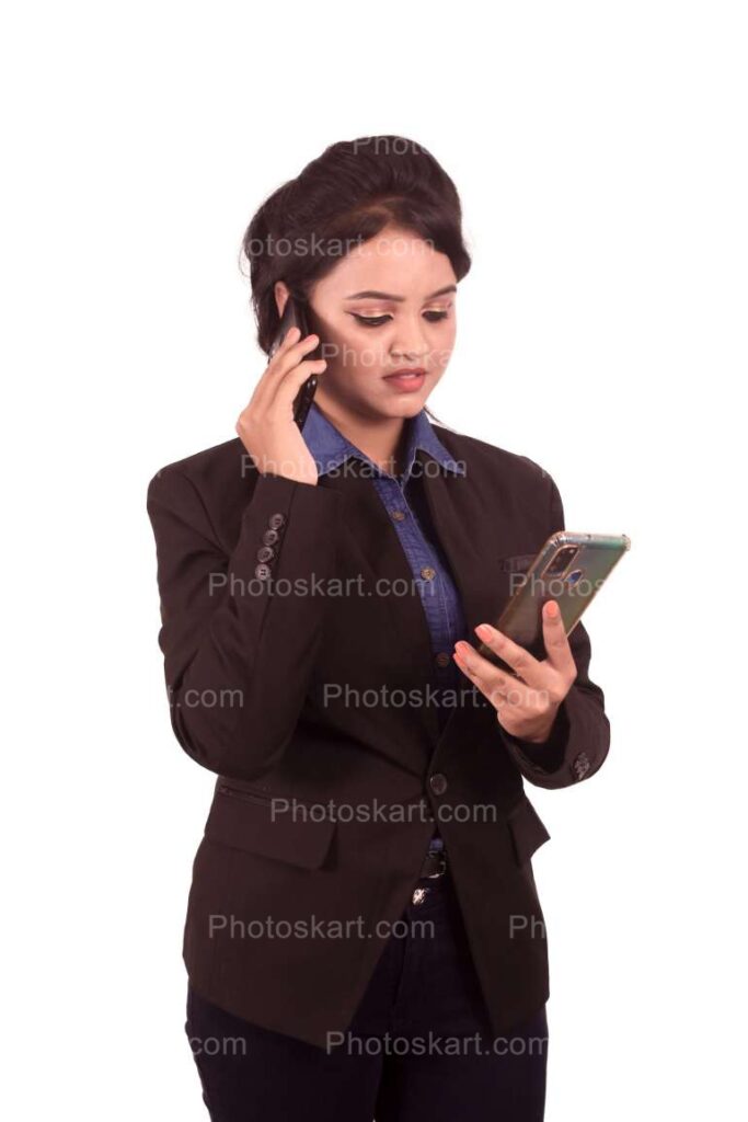 Indian Corporate Women Working With Smartphone
