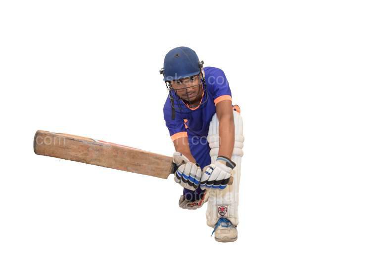 Batsman Playing Sweep Shot Stock Image