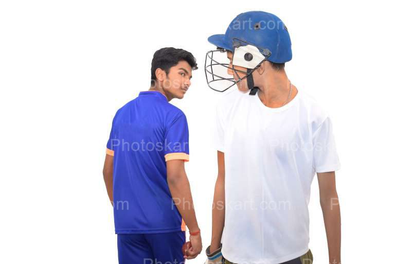 Bowler Sledging Batsman After Taking Wicket Stock Image