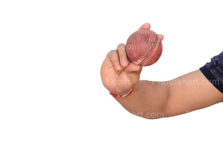 Hand Holding Cricket Ball Royalty Free Stock Image