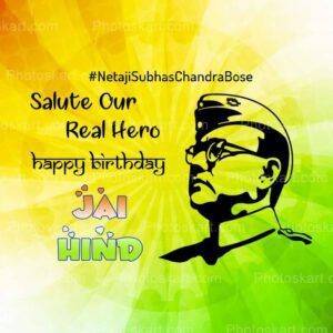 happy birthday subhash chandra bose banner stock image
