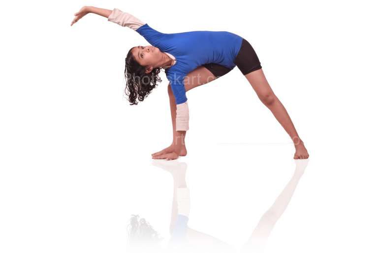 Indian Teenage Girl Practising Yoga Pose Stock Image