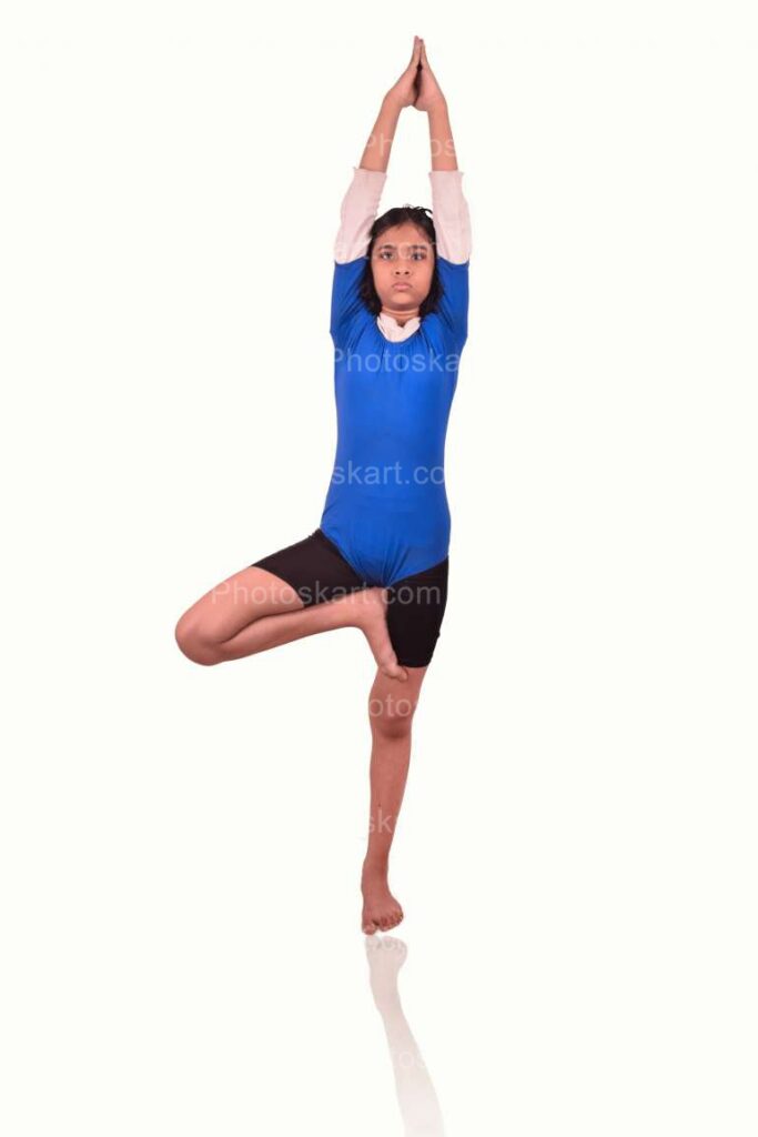 Teen Girl Doing Yoga Pose Stock Image