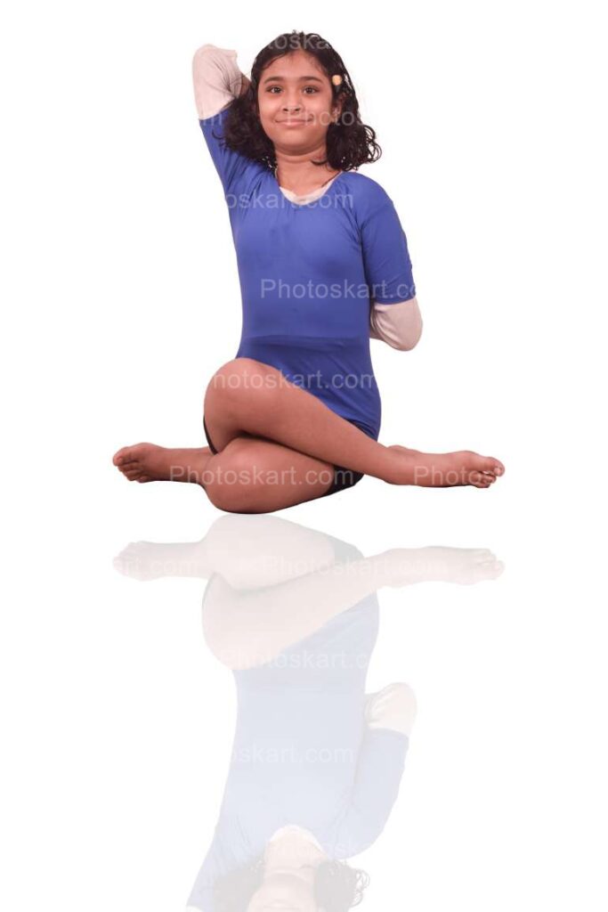 Teenage Girl Sitting In Yoga Pose Stock Image