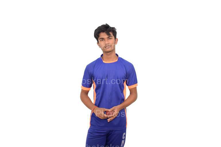 Young Crickter Standing With Cricket Ball Stock Image