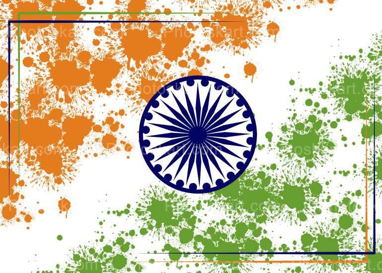 Brush Painted Flag For India Isolated On White Background