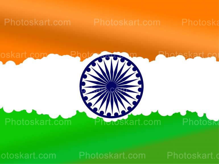 Indian Flag Design Made With Color Strokes Vector Images
