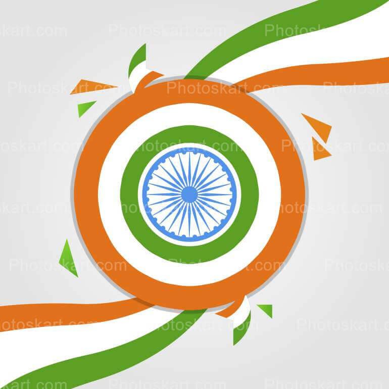 Round Shape Indian Flag Illustration Stock Images