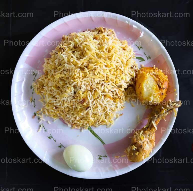 Chicken Biriyani With Egg Stock Image