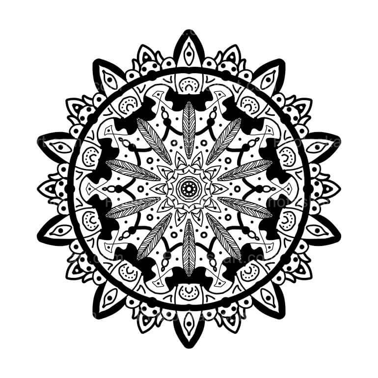 Black Mandala In White Background Stock Images