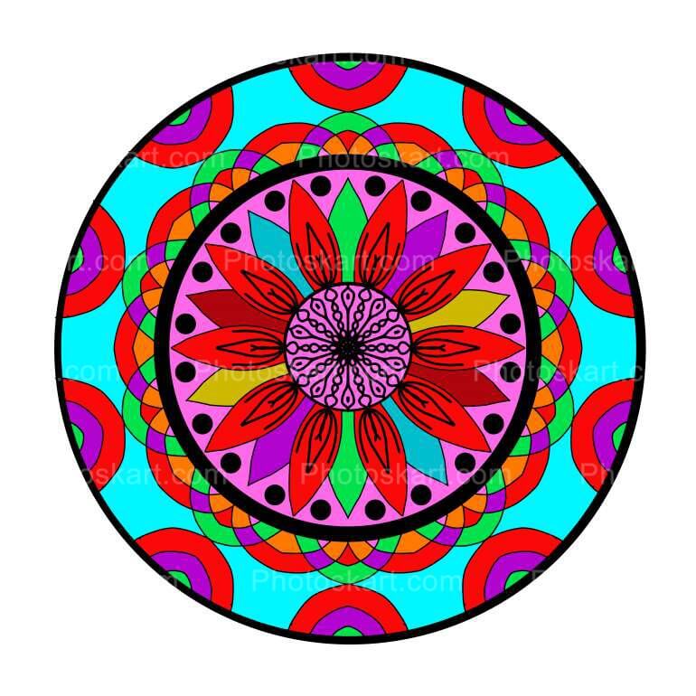 Colourful Flower Pattern Mandala Stock Images