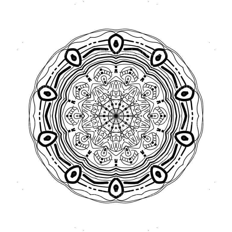 Creative Black Mandala On White Background Image