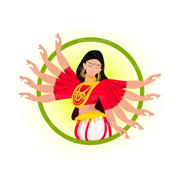 Creative Devi Durga Vector Free Stock Images
