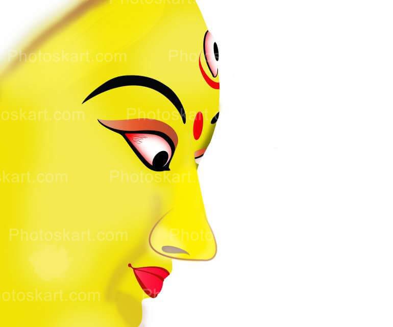 Maa Durga Side Face Vector Free Stock Images