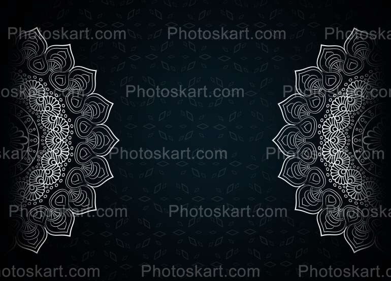 Mandala Design On Pure Black Background Vector