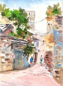 portrait-of-a-city-watercolor-drawing-images