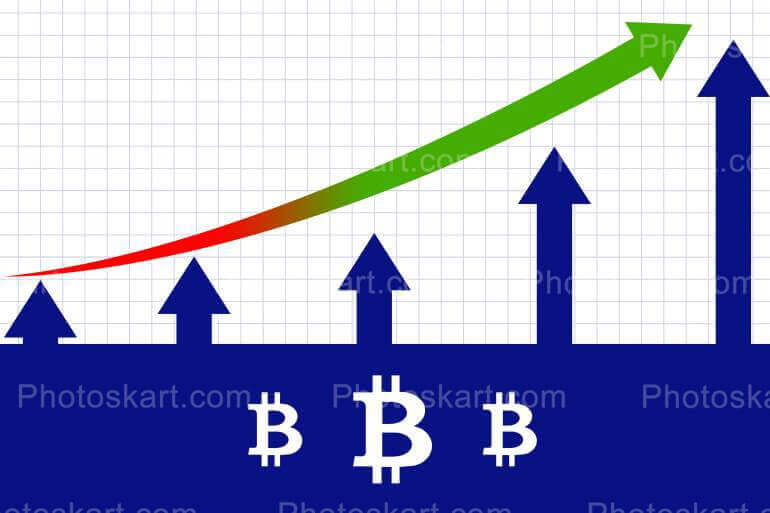 Bitcoin Currency Growth Graph Vector Image
