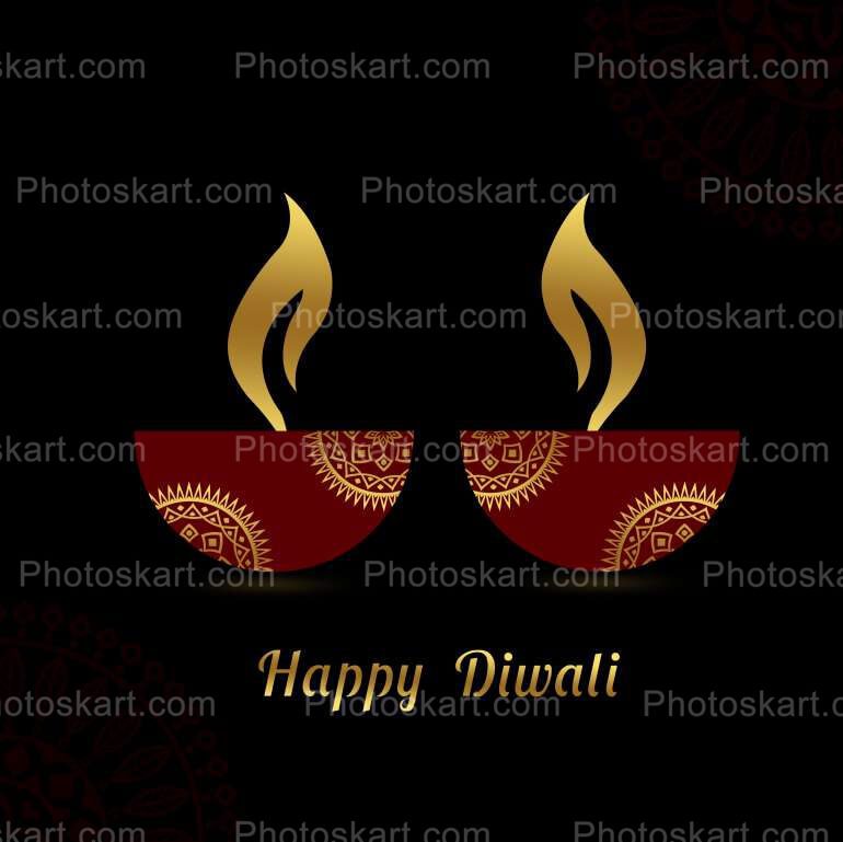 happy diwali illustration on black background | Photoskart