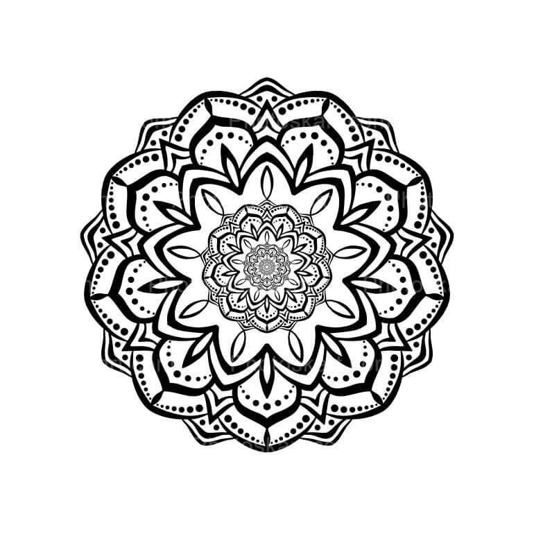 Black Mandala With White Background