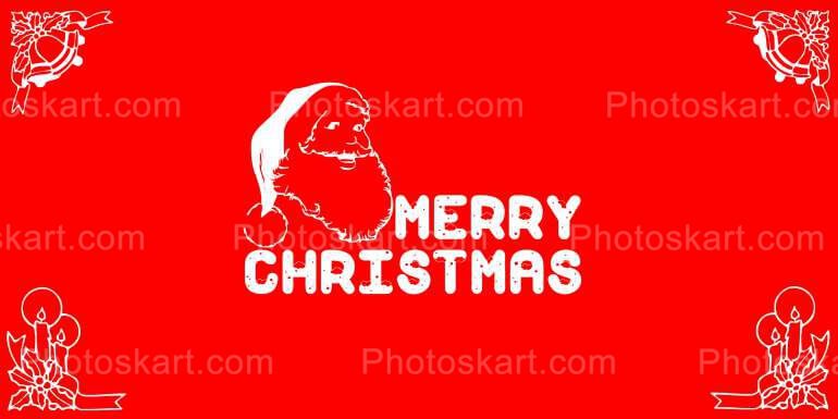 Christmas Santa Face With Red Background
