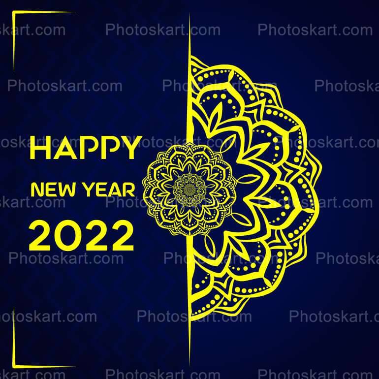 Happy New Year Wishing With Mandala Stock Image