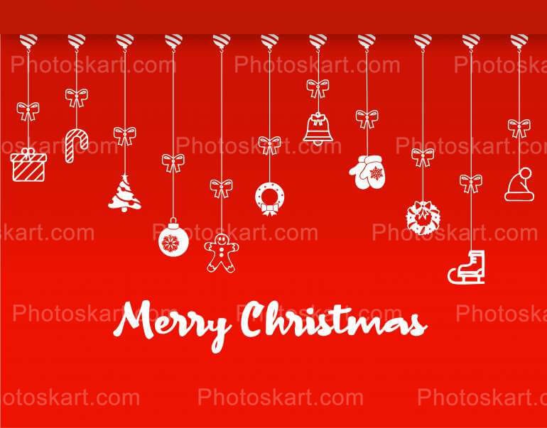 Merry Christmas Wishing With Red Background