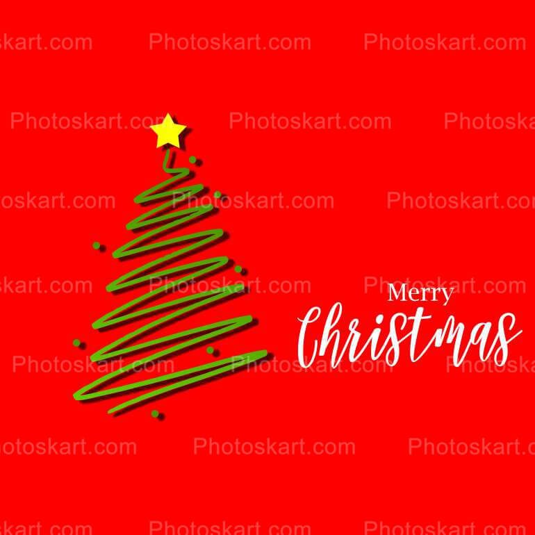 Merry Christmas Wishing With Tree Outline
