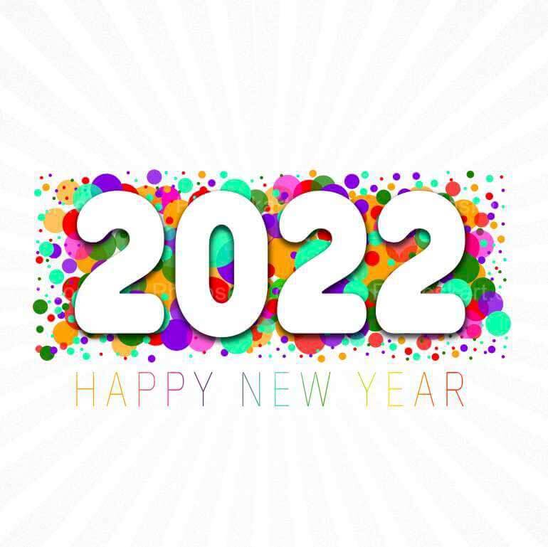 Colorful Bubble New Year 2022 Free Vector Image