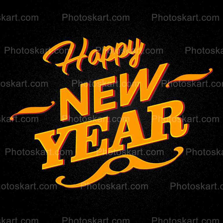 Golden Colour Happy New Year Stock Images
