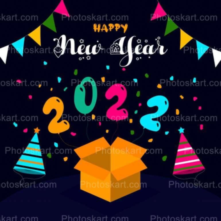 Happy New Year 2022 Unboxing Free Vector