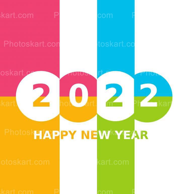Happy New Year Colorful Design Vector Images