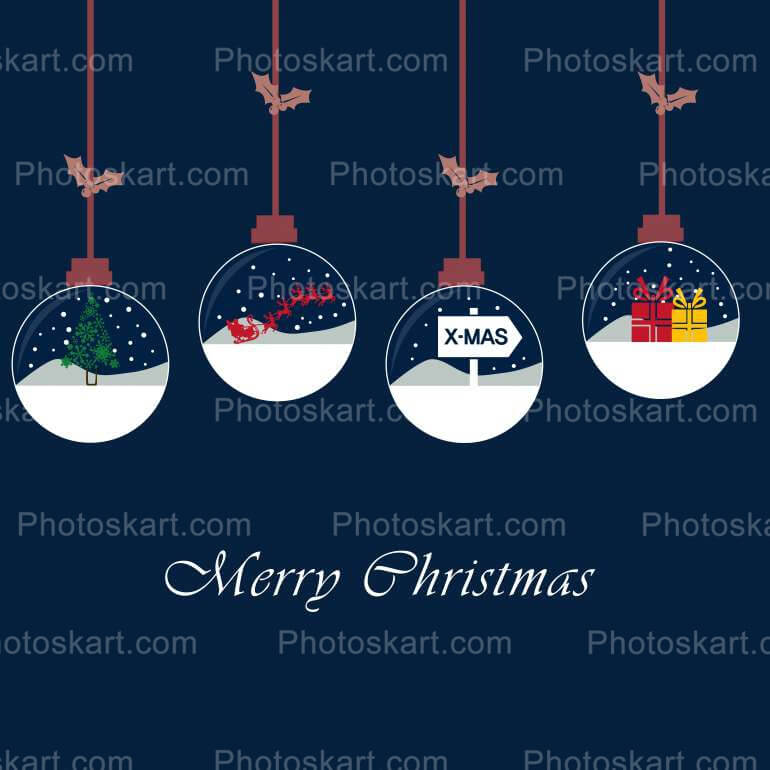 Merry X Mas Blue Background Free Stock Image