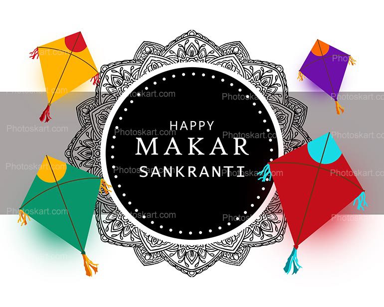 Makar Sankranti Colourful Kites Vector Image