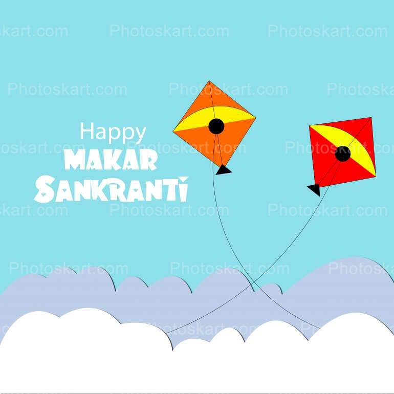 Makar Sankranti Wishing With Two Kites