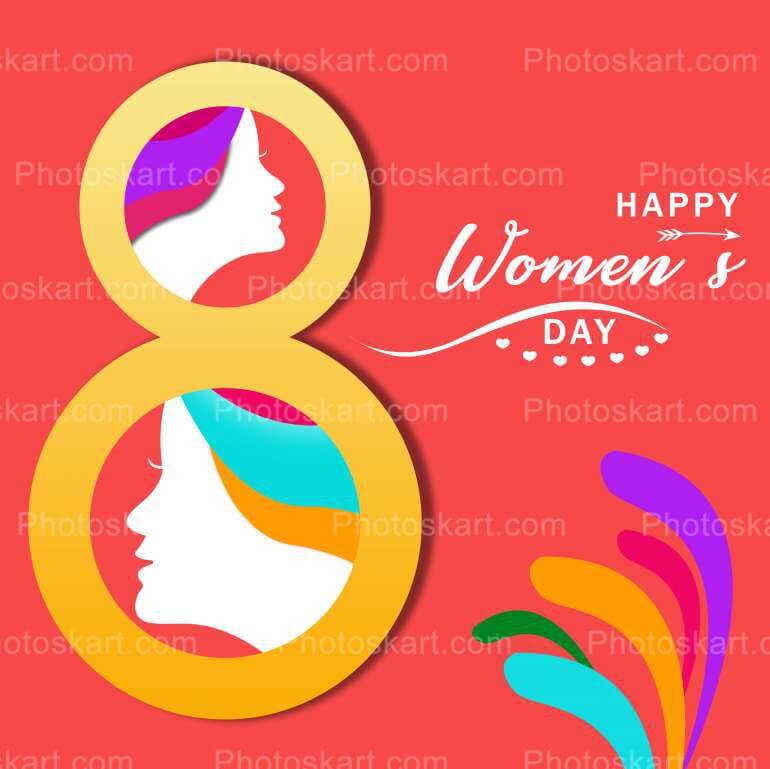 Creative Happy Womens Day Wihsing With Red Background