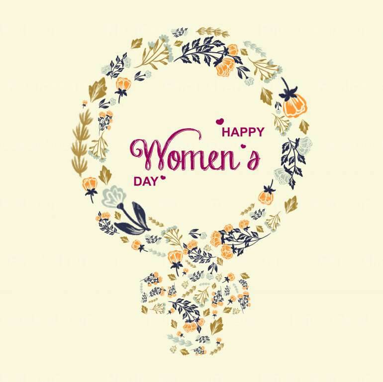 Creative Womens Day Wishing With Flower Femine Symbol