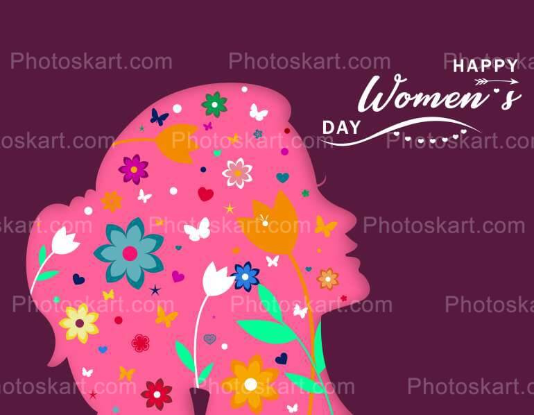 Free Womens Day Wishing With Coloful Flowers