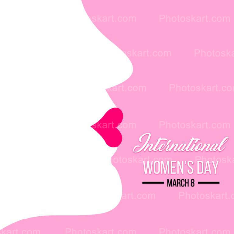 Happy Womens Day Vector With Pink Background